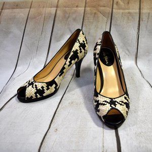 Cole Haan woven leather peep toe Nikeair pumps